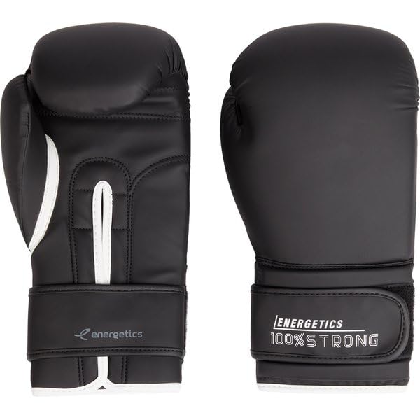 Gants de boxe Energetics noir et gris foncé taille 16 avec attache poignet rigide