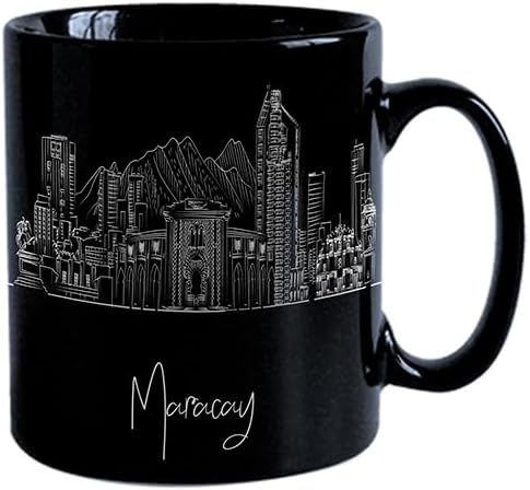 Miniatura 11 de TJ Originals - Taza de café Santiago Chile, regalo de taza de café de recuerdo de viaje turístico, taza de cerámica negra Skyline de 11 oz, taza