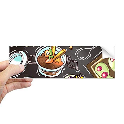 Pegatina rectangular de postres de Francia para decorar tus cuadernos escolares 2