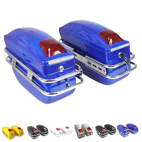 Motorradkoffer Satteltasche Motorrad ABS Seitenkoffer Reisen Motorradkoffer Wasserdicht Koffer Motorradkoffer Mit Sicherheitsschloss, 6 Farben(Blue)