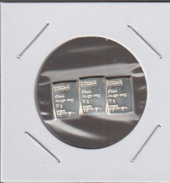 Lot of 3 Grams Bars Valcambi Designs 999 Silver