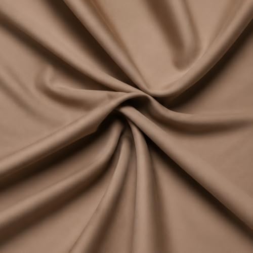 Image of Egyptian Cotton Feel Double Size Flat Bedsheet with 2 Pillow Covers | 1000 TC Soft & Breathable | Taupe Solid Pattern for Bedrooms and Hotels Use (Size: 60 x 100 Inch)