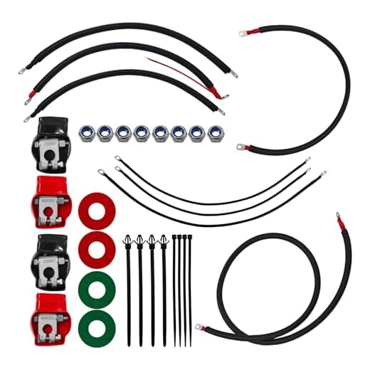 790 Battery Cable Wire Kit Fits for Dodge RAM Truck Gen 3 2003-2007 5.9L 24 Valve Cummins Diesel I6 Engine 2/0 Wire with 90 Degree Bend Atstarte Straight Starter Lug