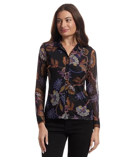 Johnny Was Women's The Janie Favorite Smocked Sleeve Tee- Delphini,