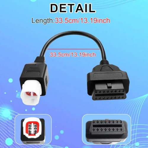 Image of 4-Pin OBD2 Adapter Compatible with Motorcycle Diagnostic Cable for Reading Fault Codes, Live Data