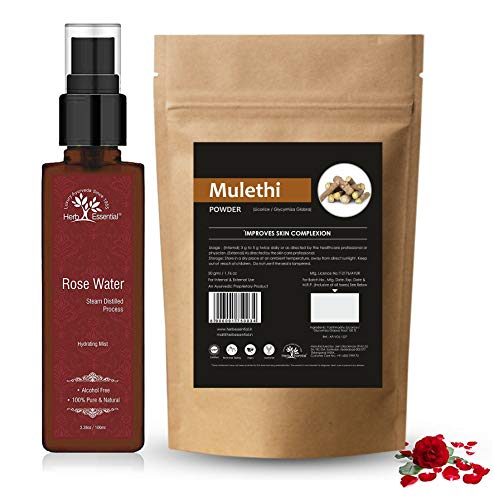 Image of Herb Essential Rose Water Mist - 100 g with Yastimadhu Powder - 50 g