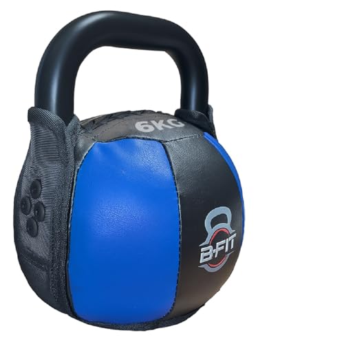 Image of B Fit PU Leather Premium Soft Kettlebell with Handle for Weightlifting, Conditioning, Strength and core Training (6 Kg)