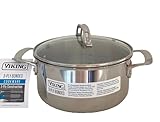 Comparison: Best Viking Soup Pot 9 Viking 4 Qt. 3-Ply 18/8 Stainless Steel Stock Pot w/Glass Lid, Soup Pot (40011-3004B) Gas/Electric/Oven SAFE 9 Dia. x 4 inch Depth