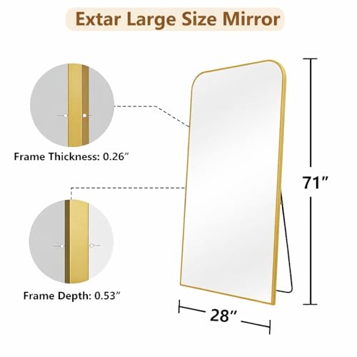 Image of Koonmi Full Length Mirror, 71 inchx28 inch Mirror Full Length with Stand