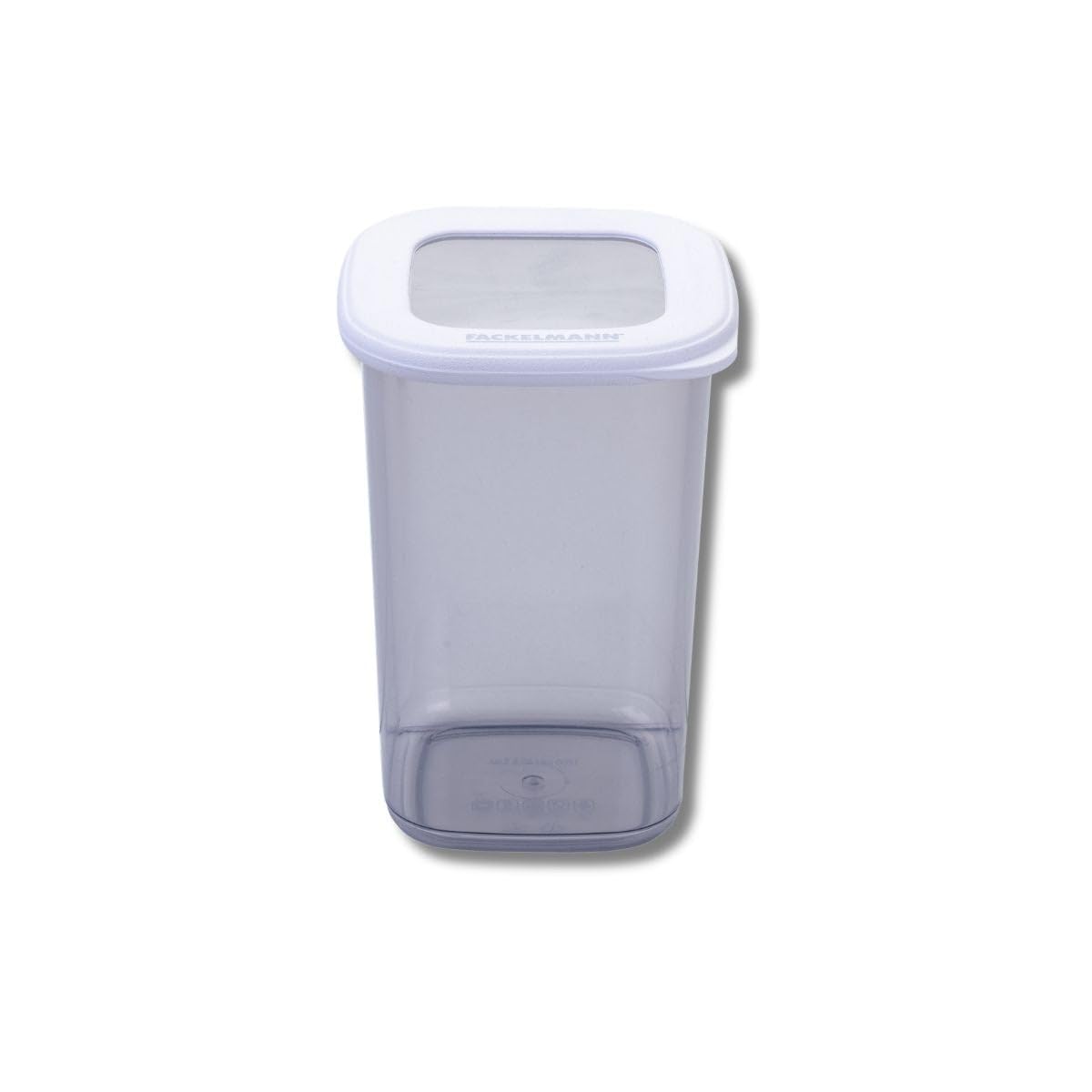 Fackelmann Square Storage Jar 1200 ml - Transparent with Light Beige Lid, Dishwasher Safe & Robust, Ideal for Meal Prep