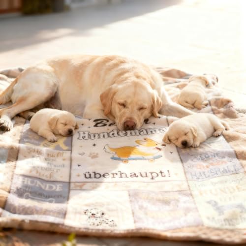 QITIXI:OU Geschenke für Frauen, Hundemama Decke, Geburtstagsgeschenk für Hundebesitzer, Muttertagsgeschenk, Weihnachts Geschenke für Hundebesitzer Freundin Kollegin Frauen Damen Mama Mutter 150x130CM