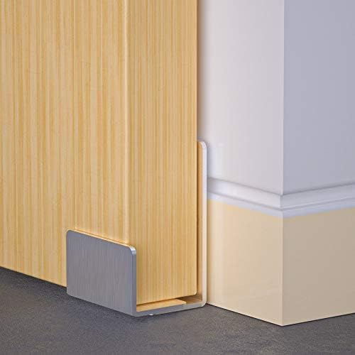 VANROUG 2PCS Sliding Barn Door Floor Guide Stainless Steel Adjustable Closet Floor Guide for Bottom of Sliding Doors Wall Mount Barn Door Hardware,Barn Door Lower Guide