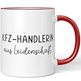 JUNIWORDS Tasse, Kfz-Händlerin aus Leidenschaft, Rot (6647061)