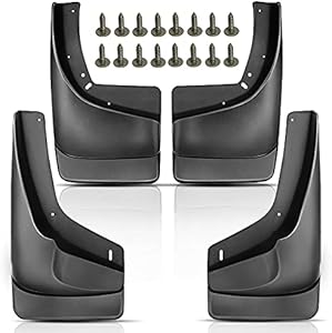 Set of 4 Mud Flaps Splash Guards Replacement for Chevrolet Silverado 1500 2500 HD 3500 Tahoe GMC Yukon Sierra with Factory Fender Flares and Single Rear Wheel