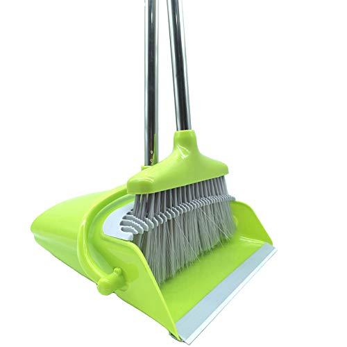 Xifando Plastic Extendable Long Handle Broom&Dustpan Set,Floor Stainless Lightweight Upright Standing Broom&Dustpan Combo For Kitchen Lobby Office Living Room Household Indoor Or Outside (Green) (B08NSWPWVW) Amazon Price History, Amazon Price Tracker