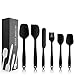 Silicone Spatula Set - 6 Piece Non-Stick Rubber Spatula Set with Stainless Steel Core - Heat-Resistant Spatula Kitchen Utensils Set for Cooking, Baking and Mixing - Black