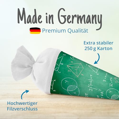 itenga Geschwisterschultüte 35cm Formeln Geschenkverpackung kleine Schultüte für Schüler Studenten passend zum Schulstart Ausbildungsstart oder Studium