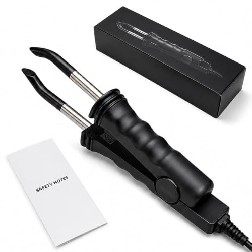 Pinzas de calor para uniones, extensiones de pelo de 200 °C, pinzas calientes, pinzas térmicas, extensiones de pelo, extensiones de pelo, conector de extensión de pelo para salón de fusión (negro)