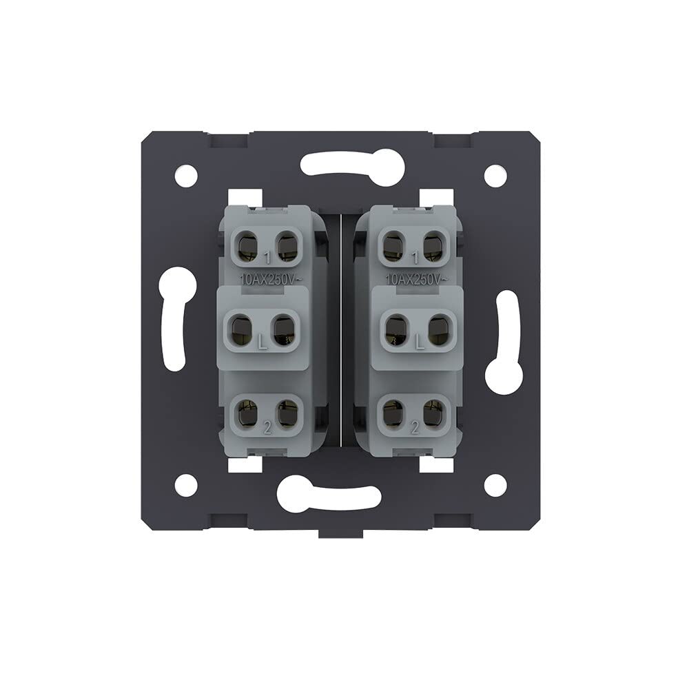 LIVOLO Interni a 2 marce Interruttore a bilanciere bianco VL-C7-K2-11 interruttore a levetta 2 scomparti senza pannello in vetro interruttore di alta qualità per scale, corridoio domestico
