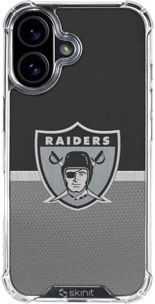Skinit Clear Phone Case Compatible with iPhone 16 - Officially Licensed NFL Las Vegas Raiders Large Logo Design