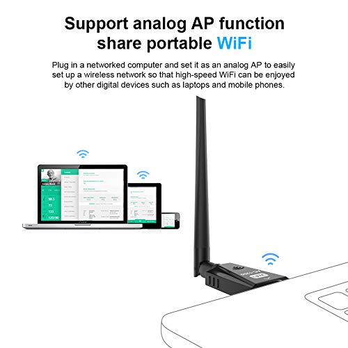 Usb Wifi Adapter 1200Mbps Techkey Wireless Network Adapter Usb 3.0 Wifi Dongle 802.11 Ac With Dual Band 2.4Ghz/300Mbps+5Ghz/866Mbps 5Dbi High Gain Antenna For Desktop Laptop Windows Xp/7-10/ Mac Os #TOP5