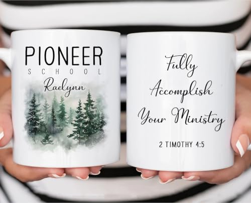 Pioneer School 2026 Mugs, Fully Accomplish Your Ministry Cups, Personalized JW Gifts For Daughter Sister Friends, Pioneer School Mug, Custom Name Coffee Cups For Students Pioneers
