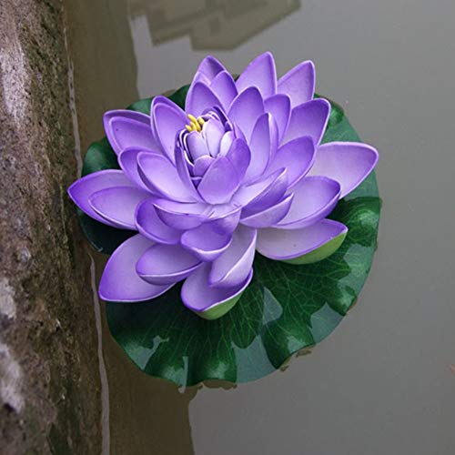18CM Artificial Floating Lotus Shape Water Surface Decorartion for Pool Pond purple