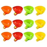 12 Pack Assorted Colors Modern, Compact Plastic Dip Bowl, Progressive Assorted Plate Clip-on Holder for Spice, Salt, Tomato Sauce, Sugar, Vinegar (12PC)