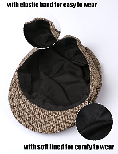 Image of A&J DESIGN Baby Boys Newsboy Cap Toddler Kids Tweed Vintage Flat Hat