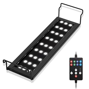 hygger LED Aquarium Light, 14W Full Spectrum Fish Tank Light with Multi-Color Timer DIY Mode 24/7 Natural Mode Adjustable Brightness, Aquarium Plant Light with Extendable Brackets for 12~18IN Tank