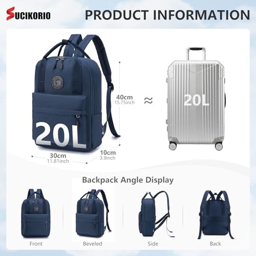 SUCIKORIO 40x30x10cm Lufthansa British Airways Reiserucksack Handgepäck Flugzeug, Wasserdicht Oxford Handgepäck Travel Rucksack mit 14 Zoll Laptopfach Daypack Schulrucksack für Damen, Herren, Reisen