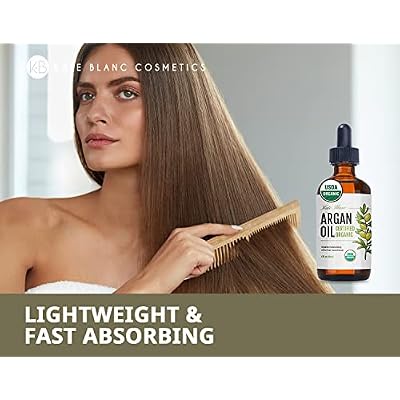 Kate Blanc Cosmetics Argan Oil for Hair, Face & Skin from Morocco (4oz, USDA Certified Organic, Cold Pressed & 100% Pure)