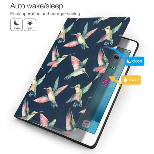 Coque iPad 10.2 colibri coloré pour iPad 9e/8e/7e génération avec support