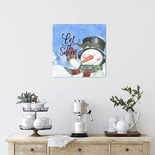 Plaque en bois Let It Snow de Noël rustique pour déco murale - 8