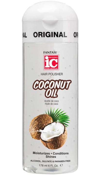 Fantasia Ic Hair Polisher with Coconut Oil, 6 oz, 1 Pack/with a comb