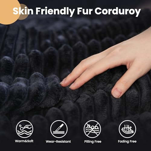 Image of HOOOWOOO Cloud Round Couch for Living Room,Oversized Single Sofa No Assembly,Matching Plush Corduroy Chaise Lounge Accent Chair for 1 to 2 Persons(Black)