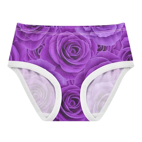 Durable Toddler Girls Underwear 2t Cotton Girl Panties Cute Vivid Floral Purple Flowers Briefs Kids Undies
