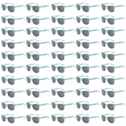 Image of 50 /100 Pack Bulk Sunglasses for Adult Retro 70s 90s Cheap Glasses UV400 Protection (50Lakeblue)