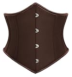 SCARLET DARKNESS Korsett Damen Unterbrust Body Shaper Corsage Bauchweg Steampunk Breiter Gürtel Dunkelbraun 42