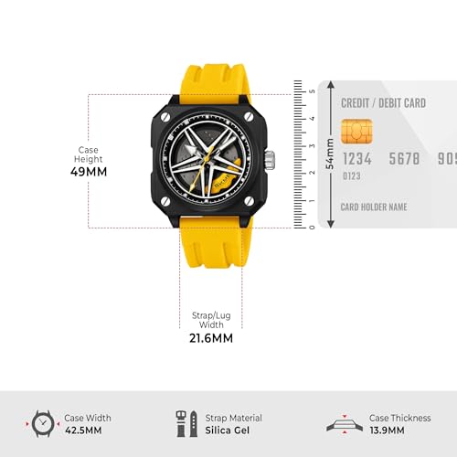 Image of SKMEI Silicone Men's Analog Quartz Sports Watch Waterproof & Trendy Wheels Rolling Design 2362