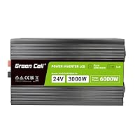 Green Cell LCD Wechselrichter 3000W/6000W 24V auf 230V – Reiner Sinus, Pure Sine Wave Power Inverter, DC/AC Stromwandler für Auto, Wohnwagen, Autoladegerät – Ansicht 2