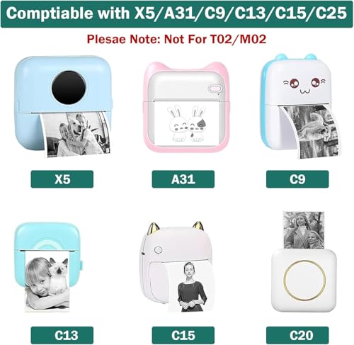 Tiusixsy 20 Rollen Mini Drucker Rollen, 57 x 25mm Thermopapier für Kinder Sofortbildkamera, Thermodrucker Aufkleberrolle, Thermodrucker papier weiß, Für Scrapbooking, Fotos, Notizen, Etiketten