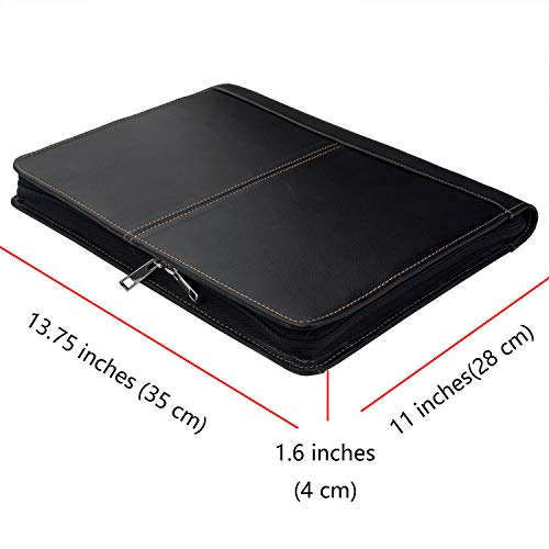 Zipper Leather Portfolio With Removable Tablet Holder, Padfolio Tablet Case With Stand Compatible For Ipad 10.2-Inch #TOP5