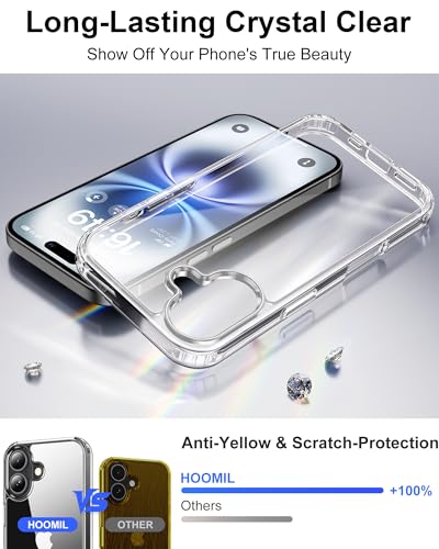 Image of HOOMIL Case for iPhone 16 Plus, Anti-Yellowing, Crystal Clear