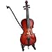 Dselvgvu Wooden Miniature Cello with Stand, Bow and Case Mini Musical Instrument Cello Replica Collectible Figurines Dollhouse Accessories Model Home Decoration Display Ornament (5.51