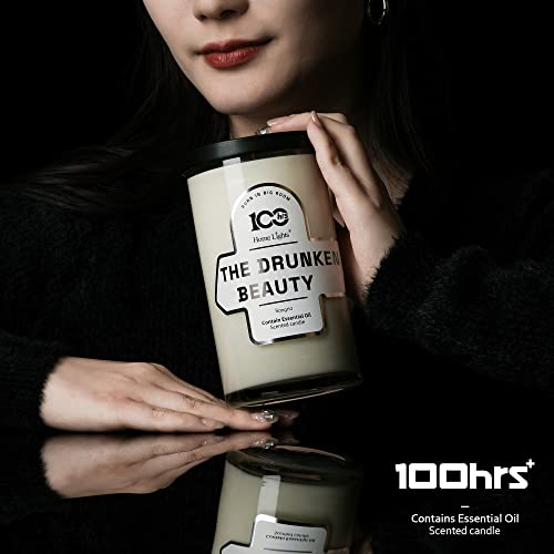 100Hrs Highly Scented Candle 3.14X6, 18.5Oz - Longest Burning Time Wax, Smokeless Cotton Wick, Pleasant Relaxing Romantic Scents, Popular Gift For Home, Women, Men - The Drunken Beauty #TOP2