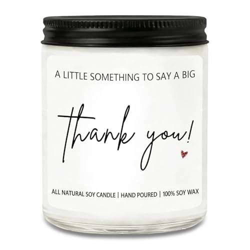 Thank You Gift Lavender Scented Candle Gifts for Women Men Thank You Gifts for Mom Coworkers Friends Natural Soy Wax Candle Teacher Appreciation Thankyou Gift