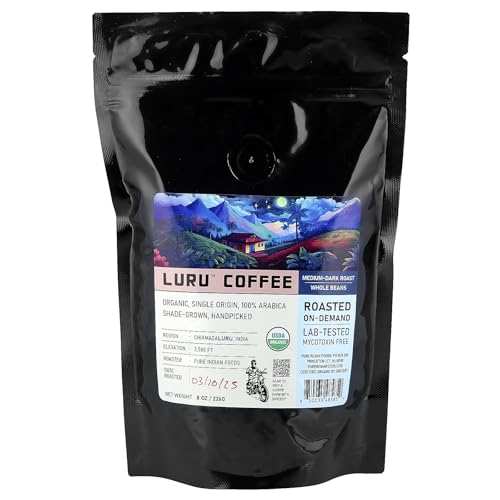 Pure Indian Foods Luru Café en Grano Tostado Medio 226 g