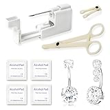 Rayyl 13G Belly Button Piercing Gun Kit - Surgical Steel Belly Piercing Gun with 2Pcs Comfort-Fit Navel Belly Button Rings, Disposable Tools & Friendly Accessories at Home