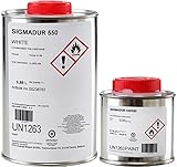 PPG PINTURA INDUSTRIAL, radiadores y radiadores Sigmadur 550 blanco 1l Pintura para azulejos y baldosas